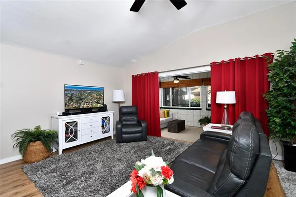 a living room with furniture