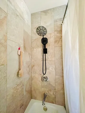 a bathroom with a shower
