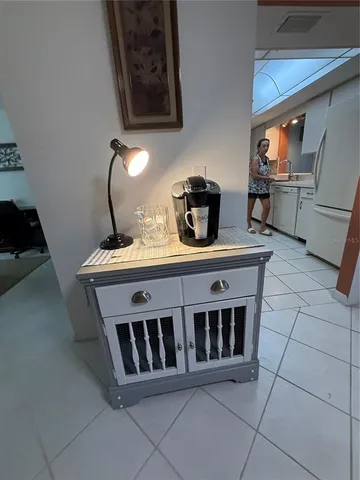 a view of a kitchen from the kitchen