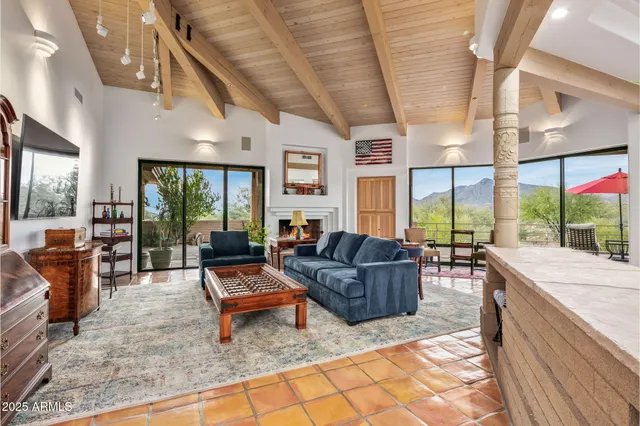 a view of a lake with mountains in the background