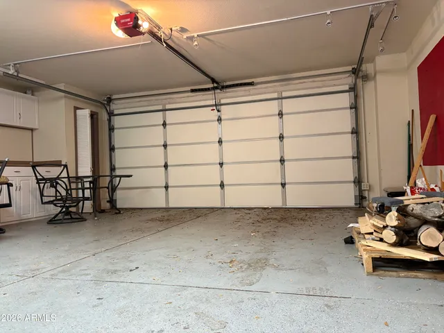 a view of a garage