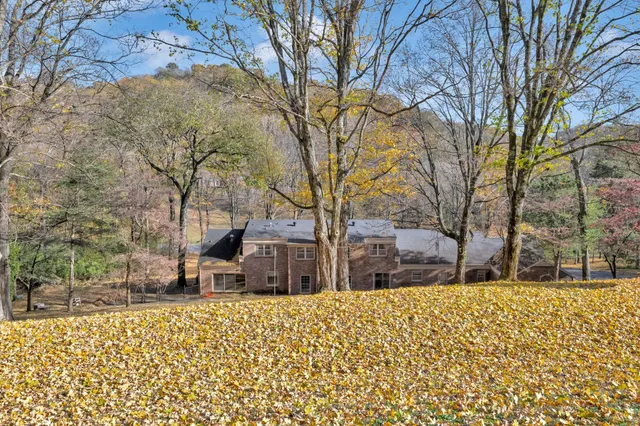a view of a backyard of the house