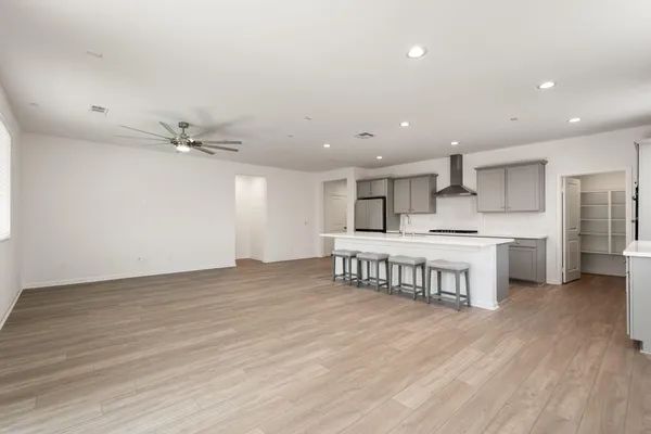 a view of a back yard with an outdoor space