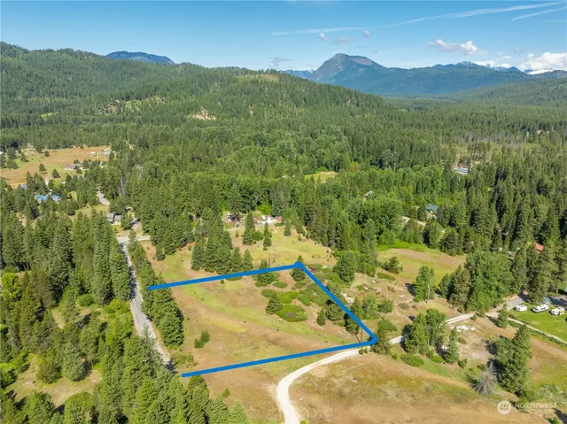 a view of a lush green hillside and houses