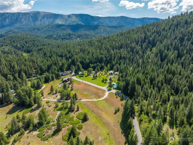 a view of lake and mountain