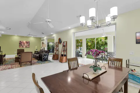 a view of a dining area with furniture