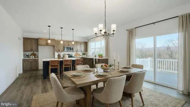 a view of a dining room and livingroom view