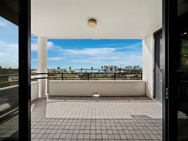 a view of a terrace with skyline