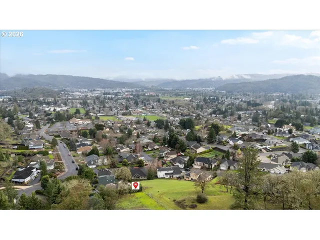 a view of a city with mountains in the background