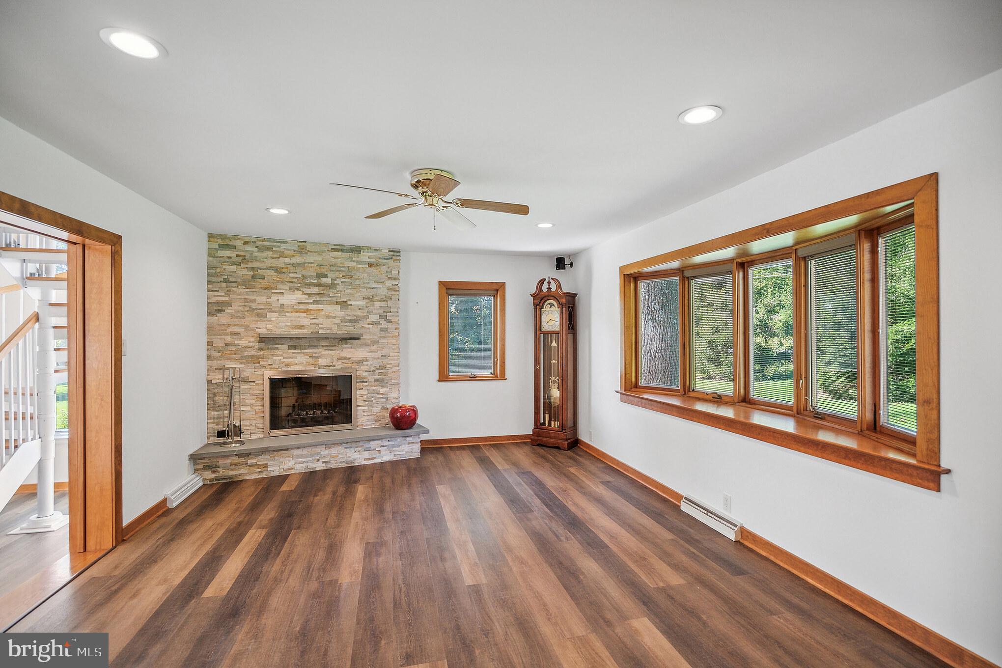5922 Stoney Hill Road New Hope, PA 18938 - Photo 10 of 47 Living room with wood burning fireplace
