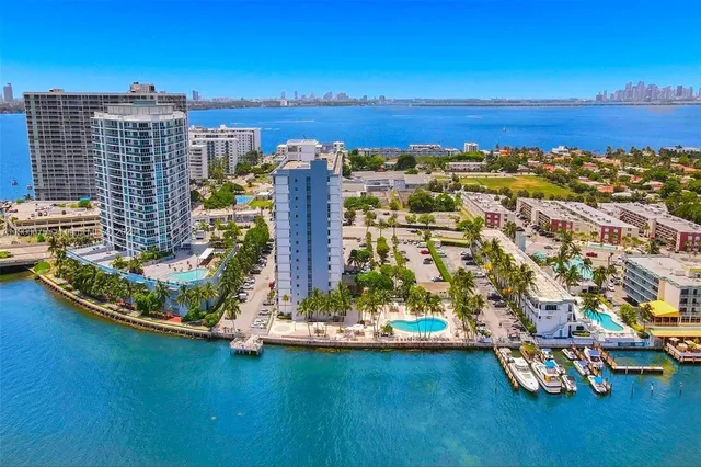 a view of a city with tall buildings