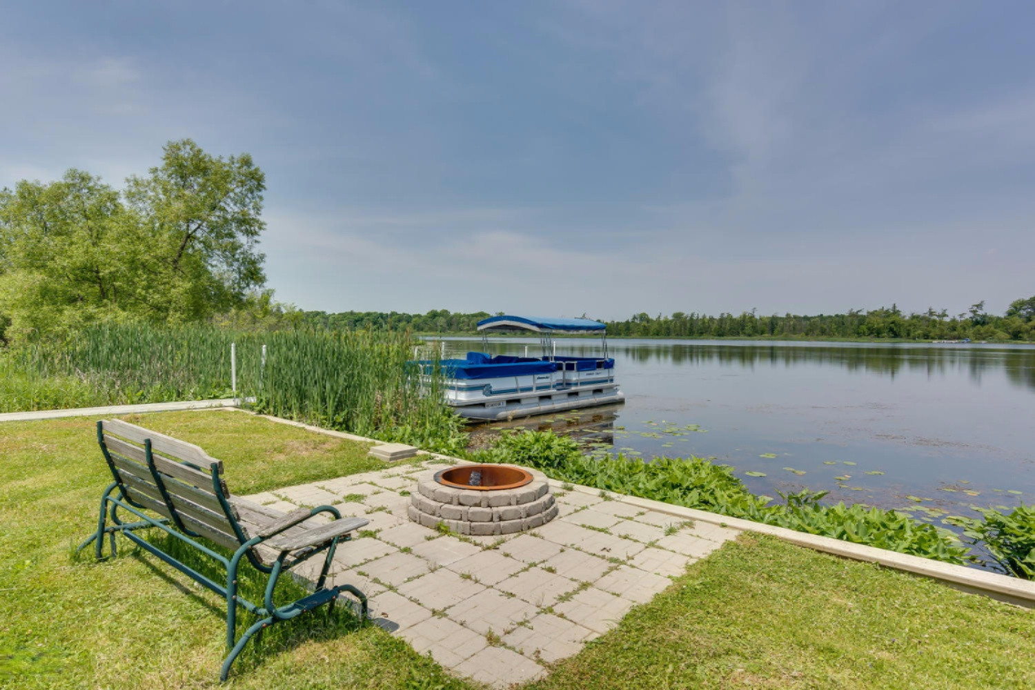 Lake-Side Patio with Fire Pit
