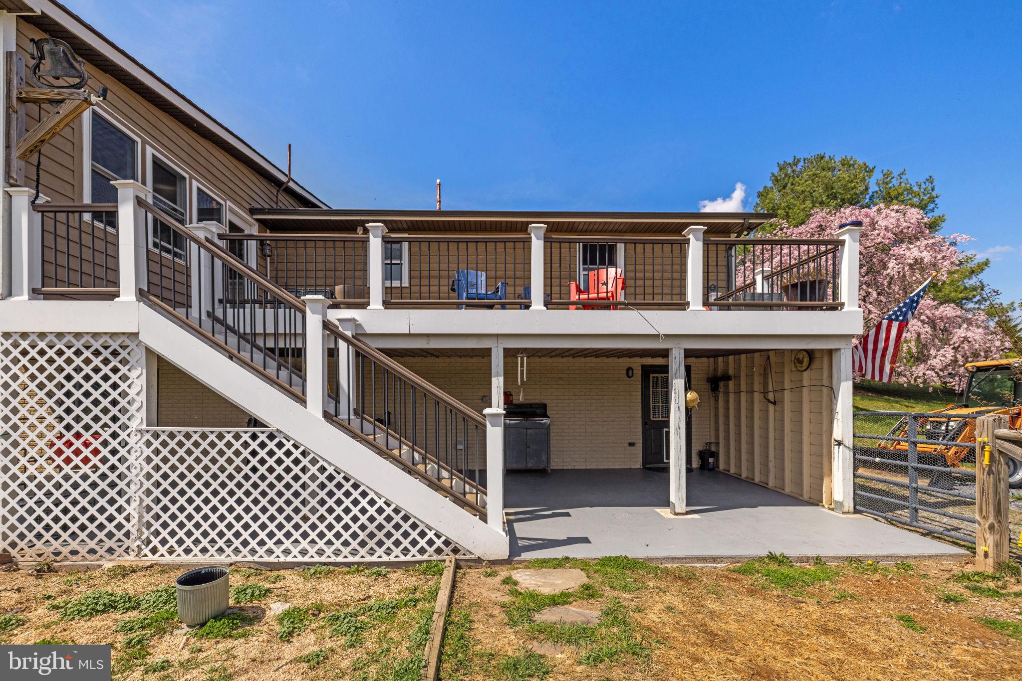740 Whitacre Road Gore, VA 22637 - Photo 71 of 95 Rear View of Covered Patio and Large Deck