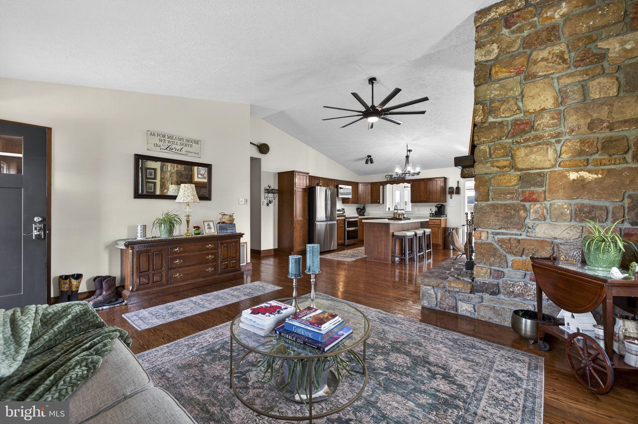 740 Whitacre Road Gore, VA 22637 - Photo 92 of 95 Living Room - Open Floor Plan to Kitchen