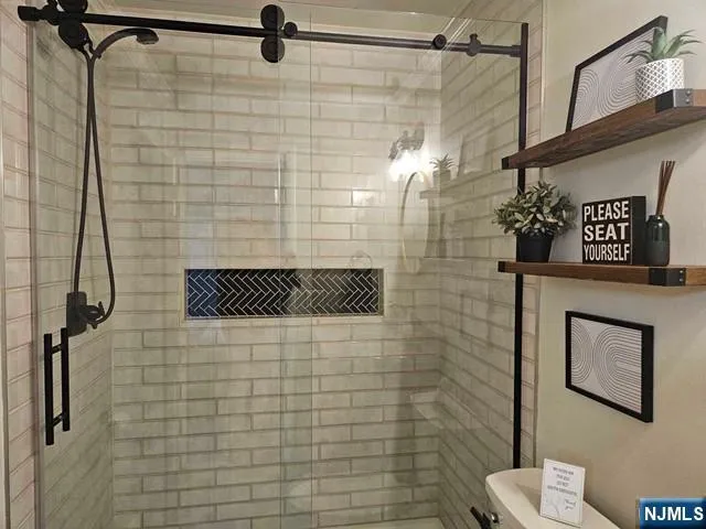 a bathroom with a shower