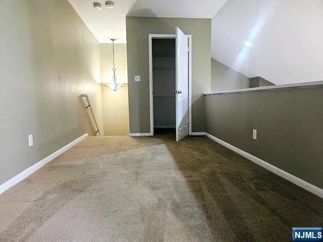 an empty room with closet