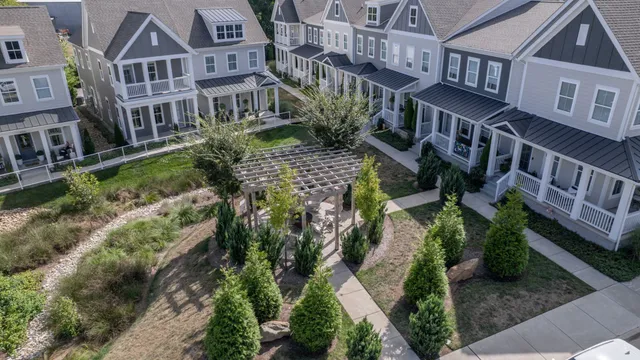 a view of a garden with patio
