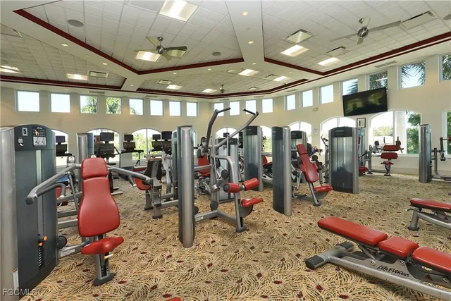 a room with gym equipment