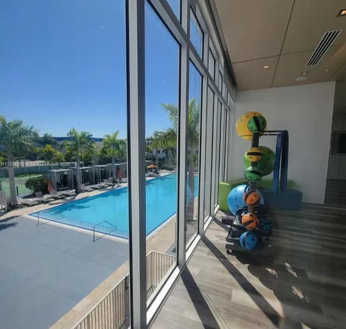 a view of a porch with furniture