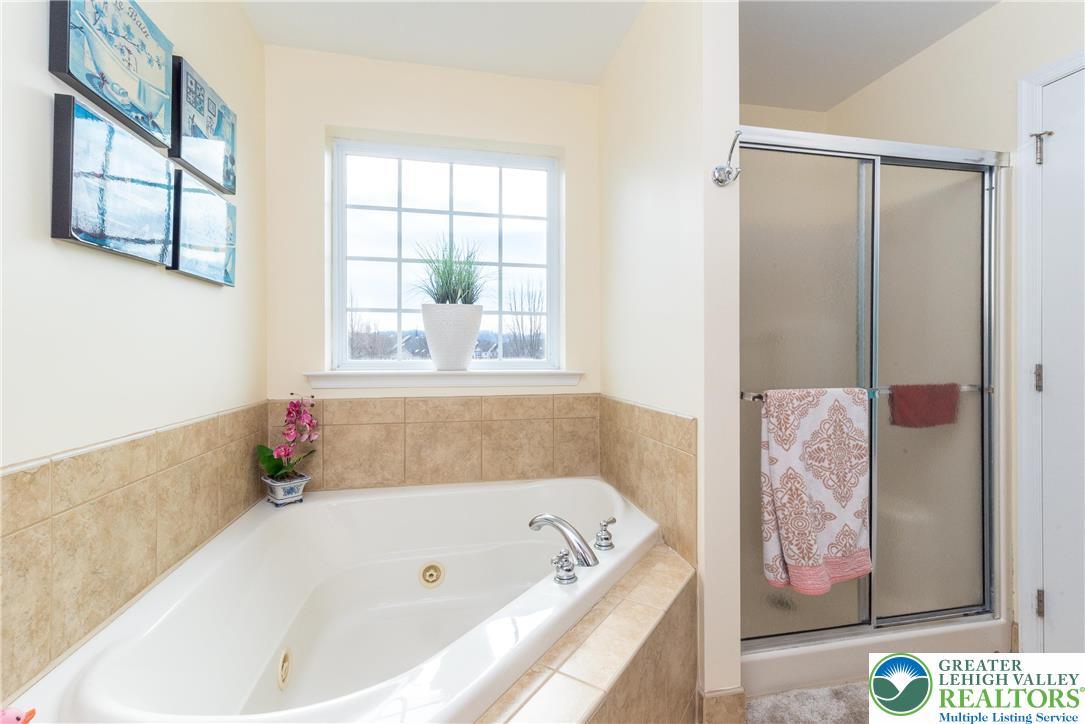 3540 Lenape Lane Emmaus, PA 18049 - Photo 17 of 29 Whirlpool tub and shower in primary bath