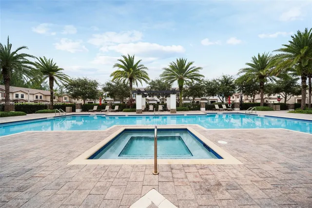 a view of a park with a slide