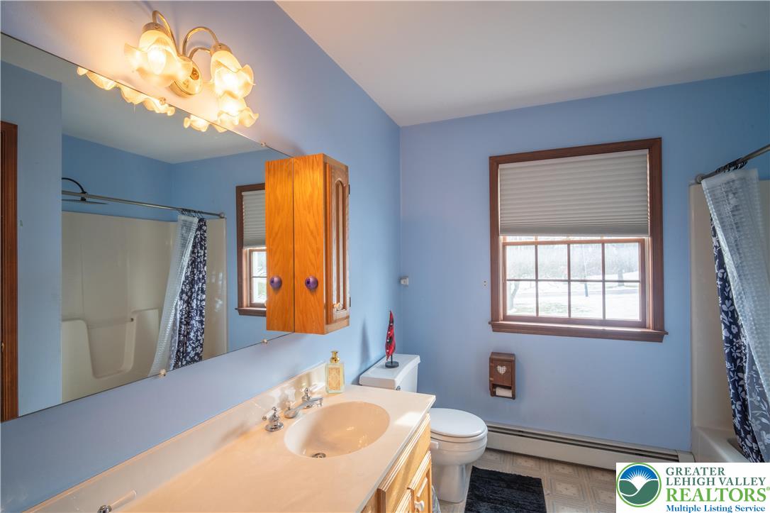 3955 Coplay Creek Road Schnecksville, PA 18078 - Photo 26 of 34 a bathroom with a sink a toilet and a mirror