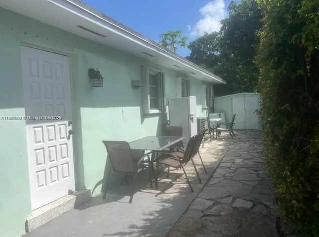 a outdoor space with furniture