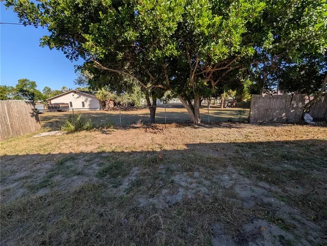 a view of backyard with green space