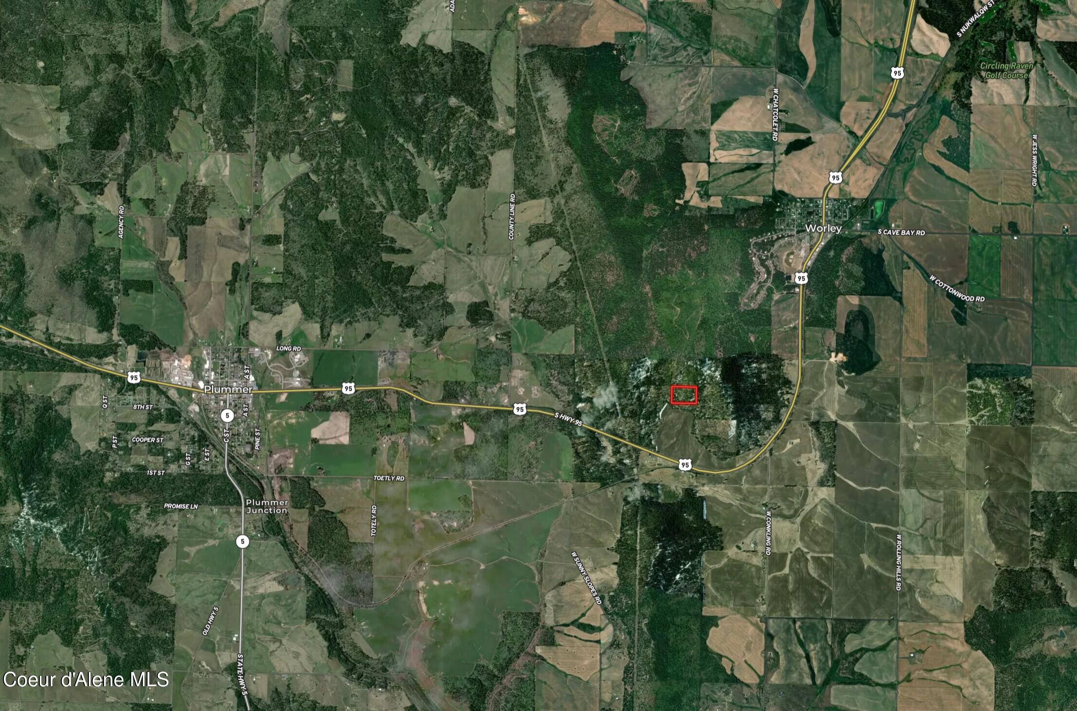 15 Acres Worley, ID 83876 - Photo 18 of 20 AERIAL FAR VIEW WITH PLUMMER AND WORLEY