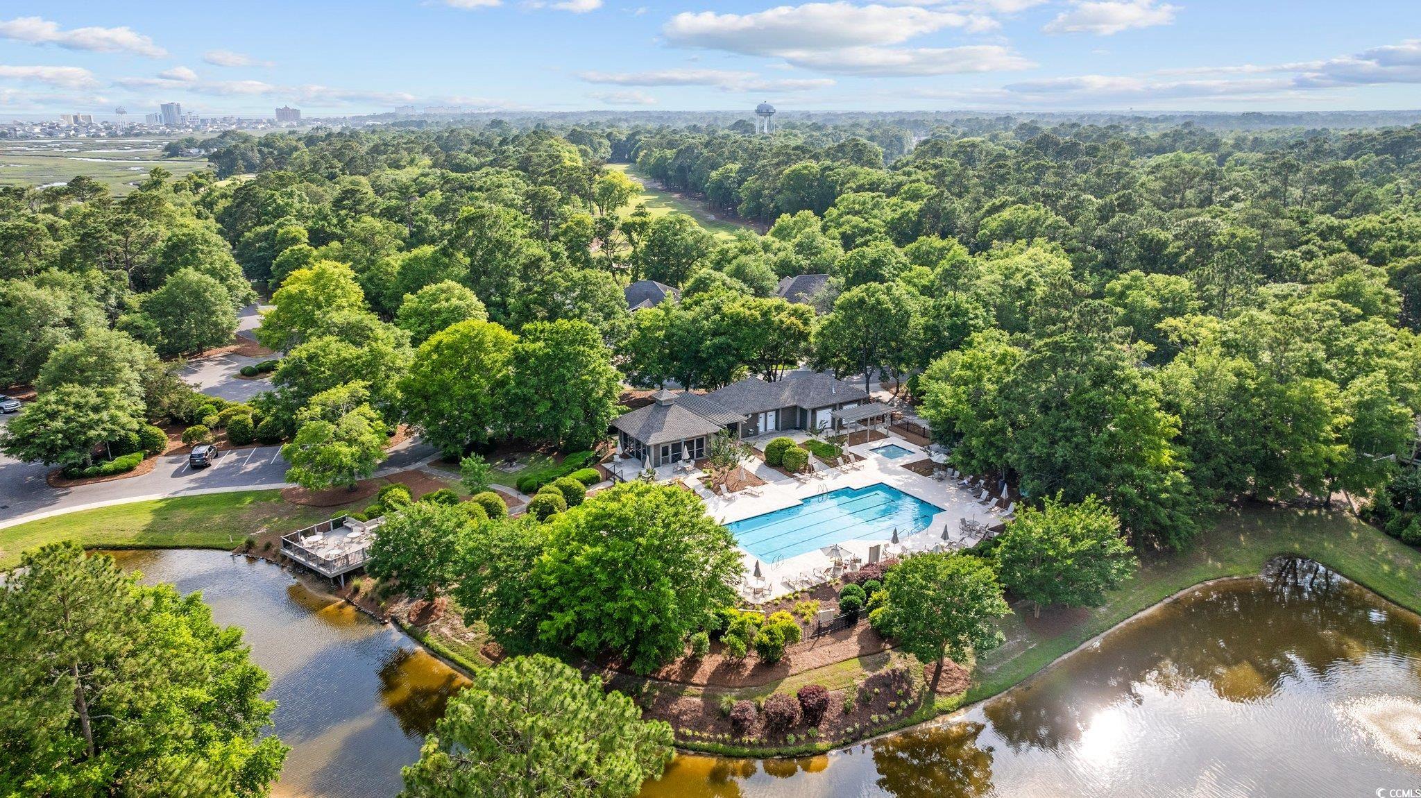 1221 Tidewater Drive, Unit 412 North Myrtle Beach, SC 29582 - Photo 35 of 36 Aerial view of property's location with a nearby body of water and nearby urban area