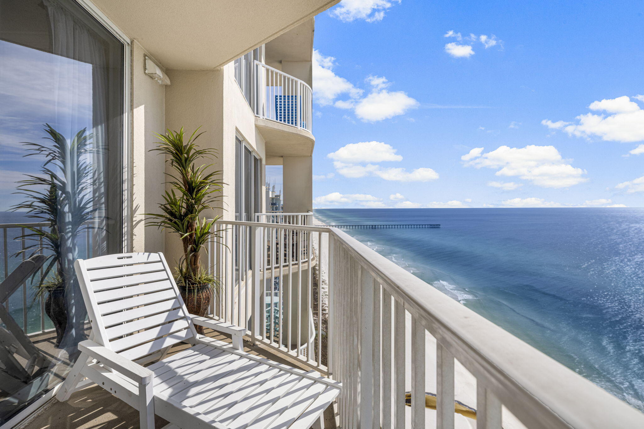 16819 Front Beach Road, Unit 2116 Panama City Beach, FL 32413 - Photo 23 of 51 a view of balcony and wooden floor