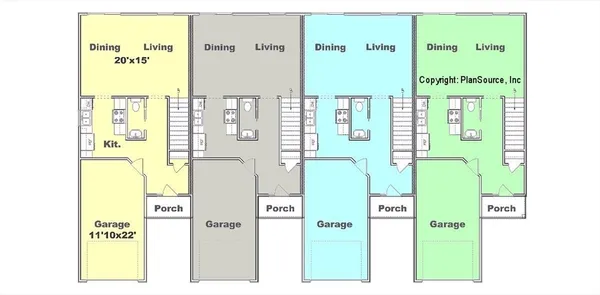 a view of a kitchen with a refrigerator and a stove