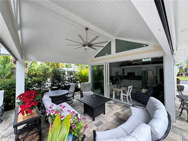 a view of outdoor space with seating area and furniture in patio