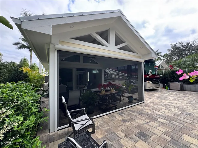 a view of a chairs in front of retail shop