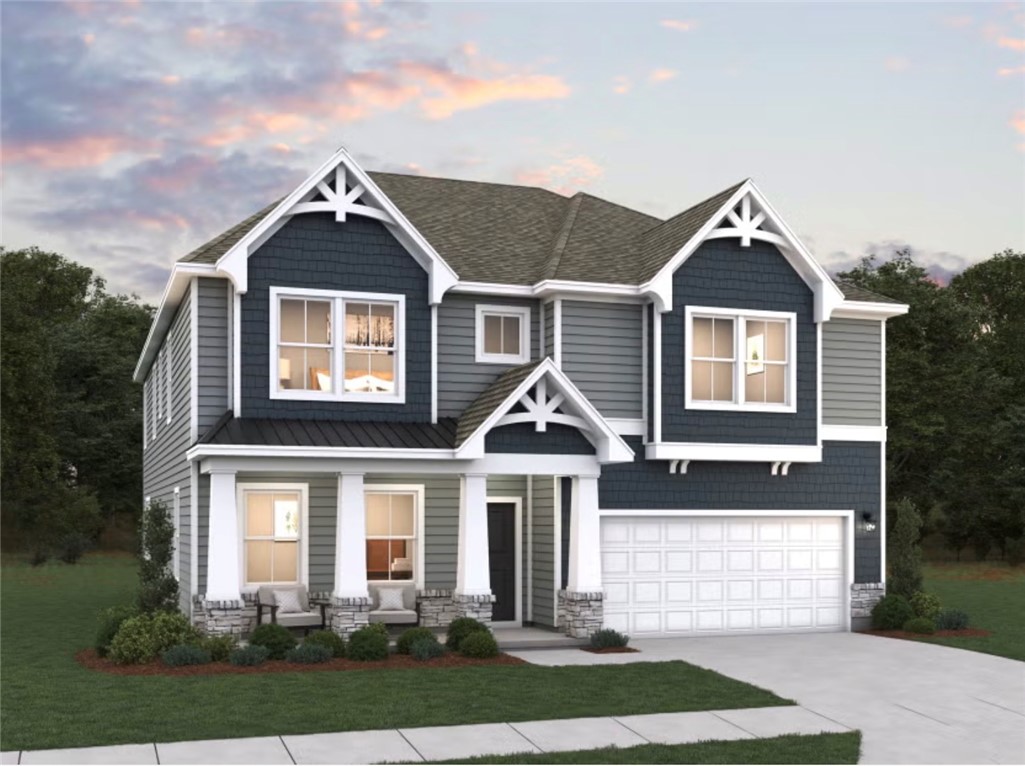 104 Airy Springs Road, Unit LOT 9 Walhalla, SC 29691 - Photo 1 of 4 Craftsman details and classic siding frame an inviting two-story facade with an integrated two-car garage.