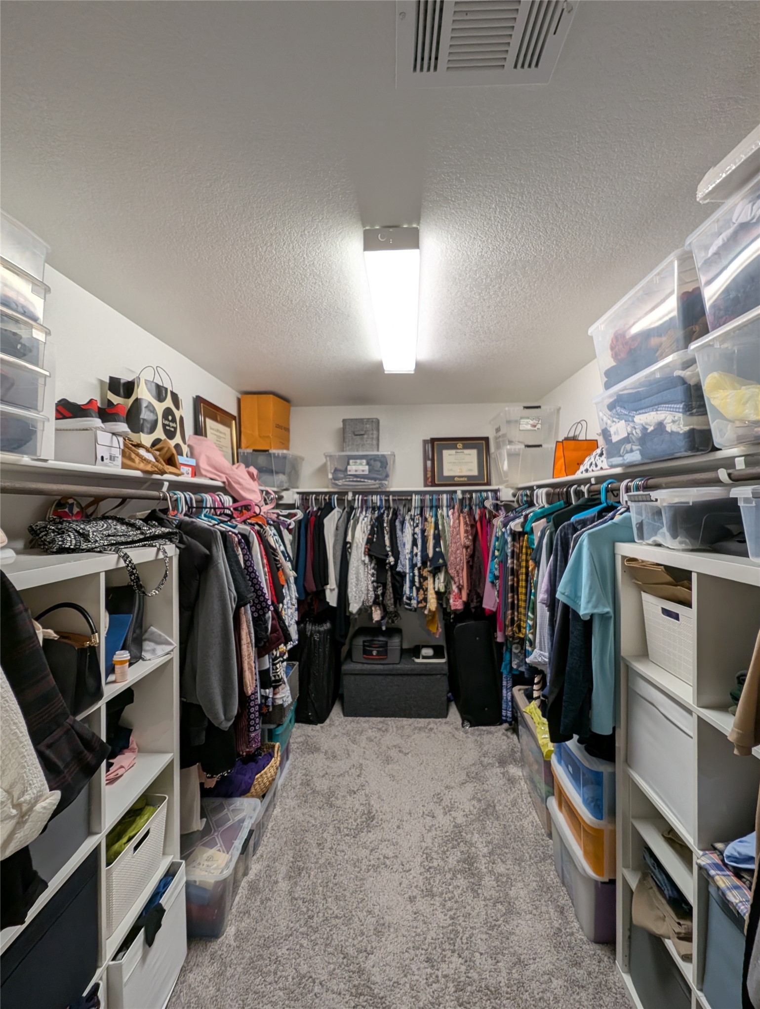 14502 McCoy Loop Austin, TX 78717 - Photo 18 of 26 Walk-in closet featuring extensive built-in shelving and hanging rods