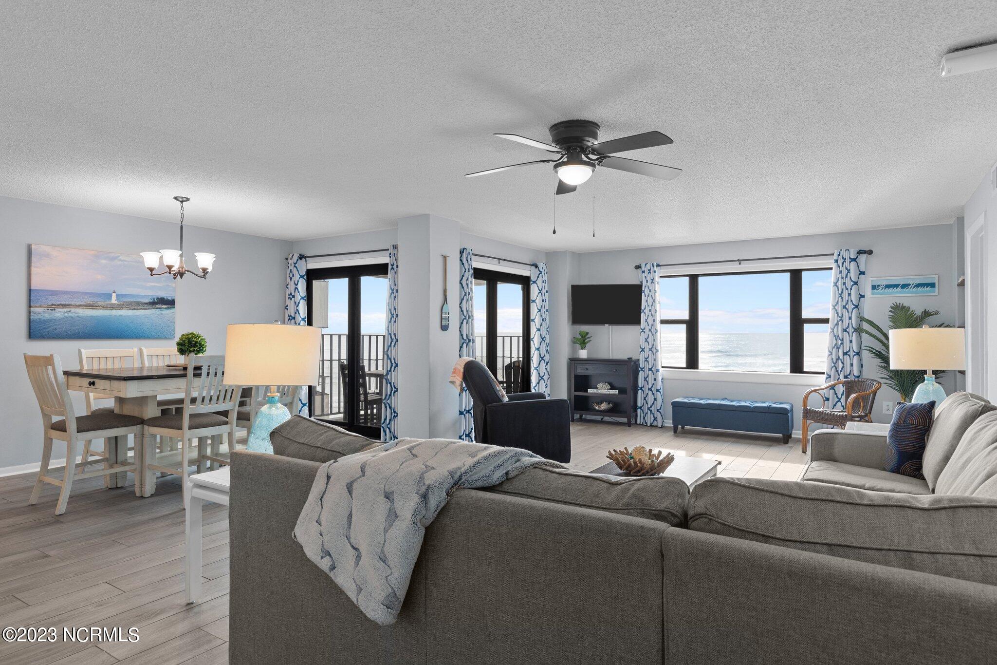 1505 Salter Path Road, Unit 442 Indian Beach, NC 28512 - Photo 2 of 77 Combo Living Room/Dining Room with view