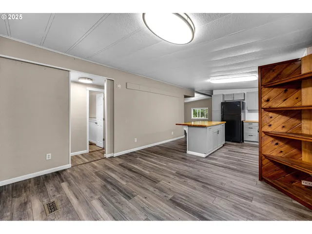a view interior of kitchen and wooden floor