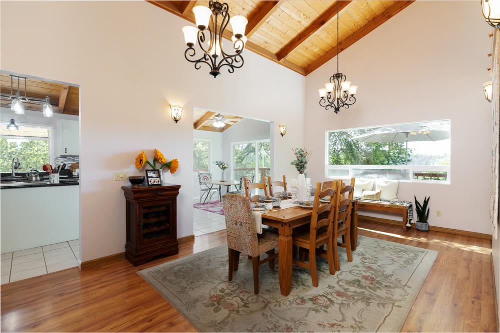 708 Ralston Ridge Boulder Creek, CA 95006 - Photo 11 of 59 a view of a dining room with furniture window and outside view