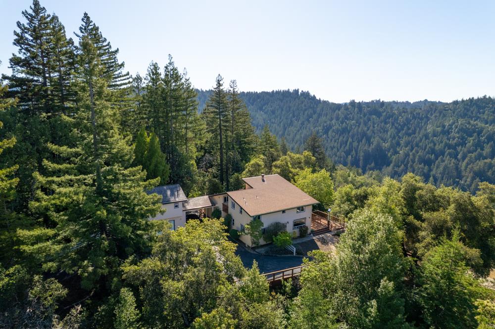 708 Ralston Ridge Boulder Creek, CA 95006 - Photo 50 of 59 an aerial view of a house with mountain view