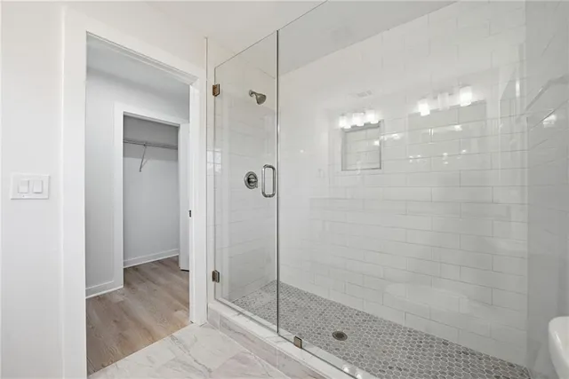 a bathroom with a shower