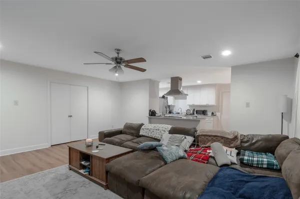 a living room with furniture