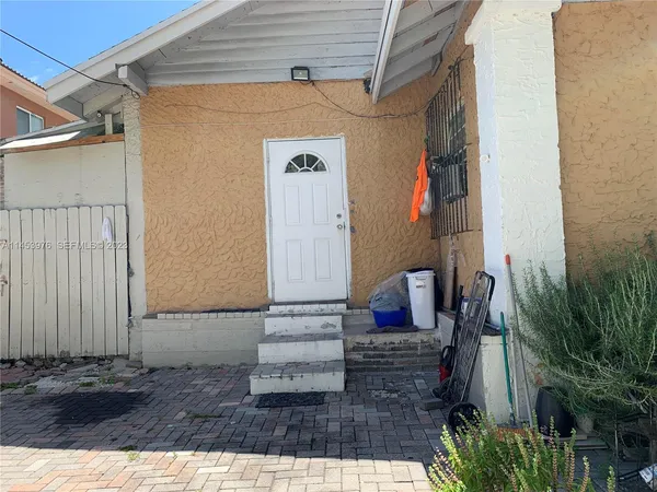 a view of front door of house