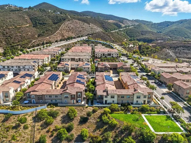 an aerial view of multiple house