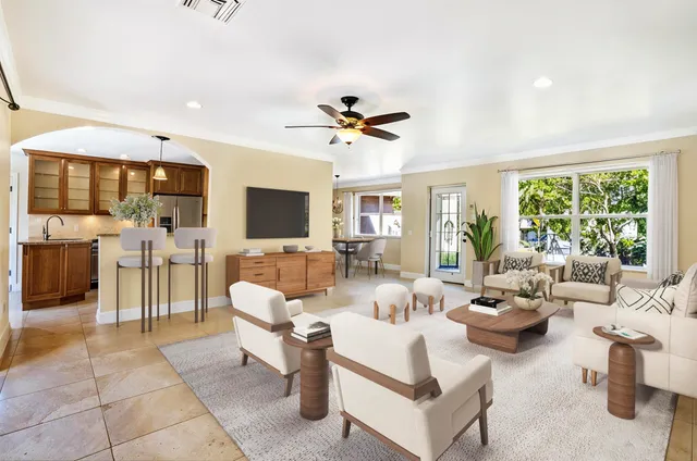 a kitchen with a sink stove and wooden cabinets