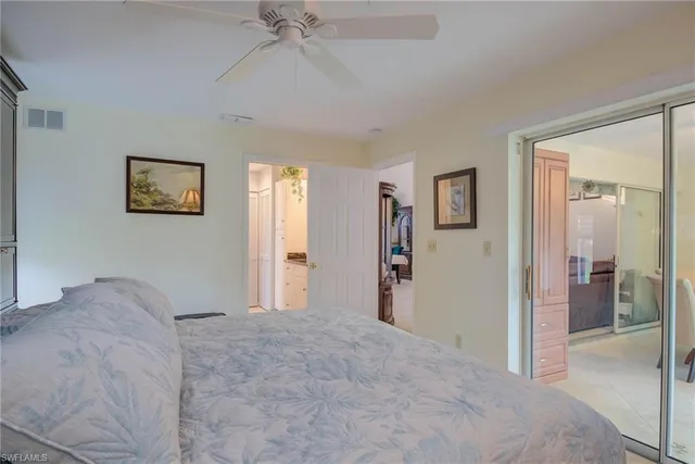 a view of a bedroom with closet area