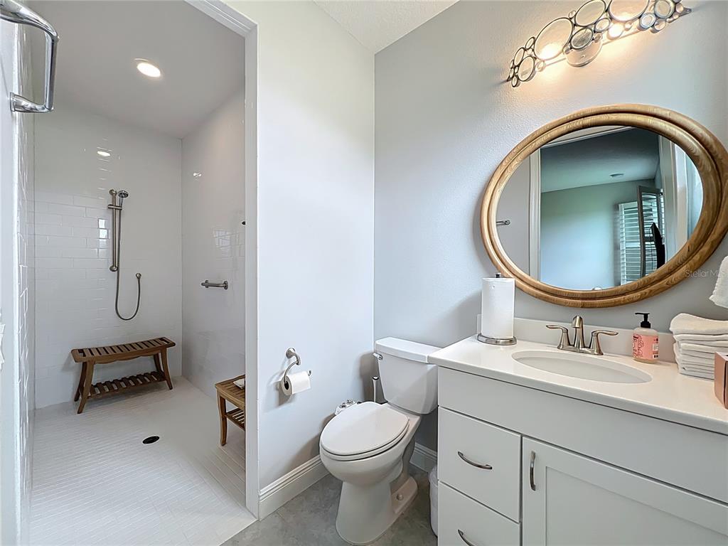 10220 Bay Lake Road Groveland, FL 34736 - Photo 37 of 90 a bathroom with a toilet sink and mirror