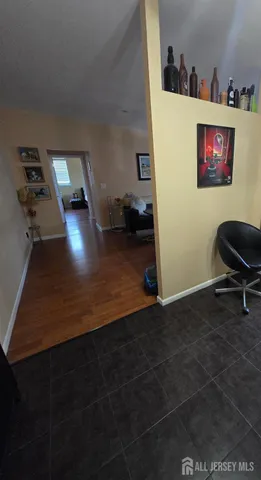 a workspace with furniture and a window