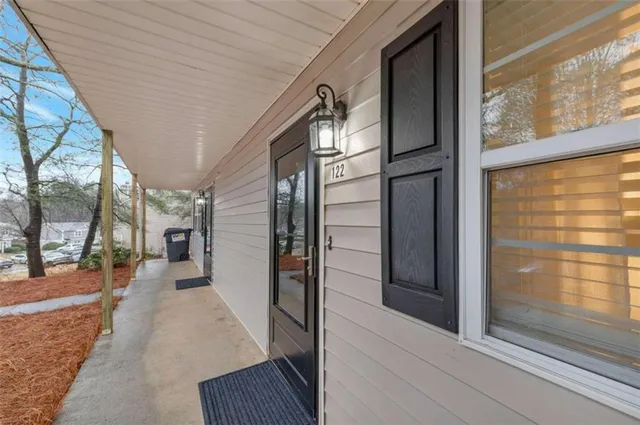 a view of a entryway door front of house