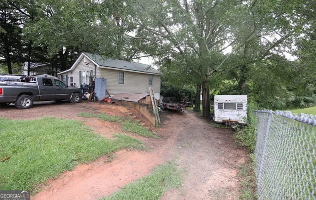 a car parked in front of a house